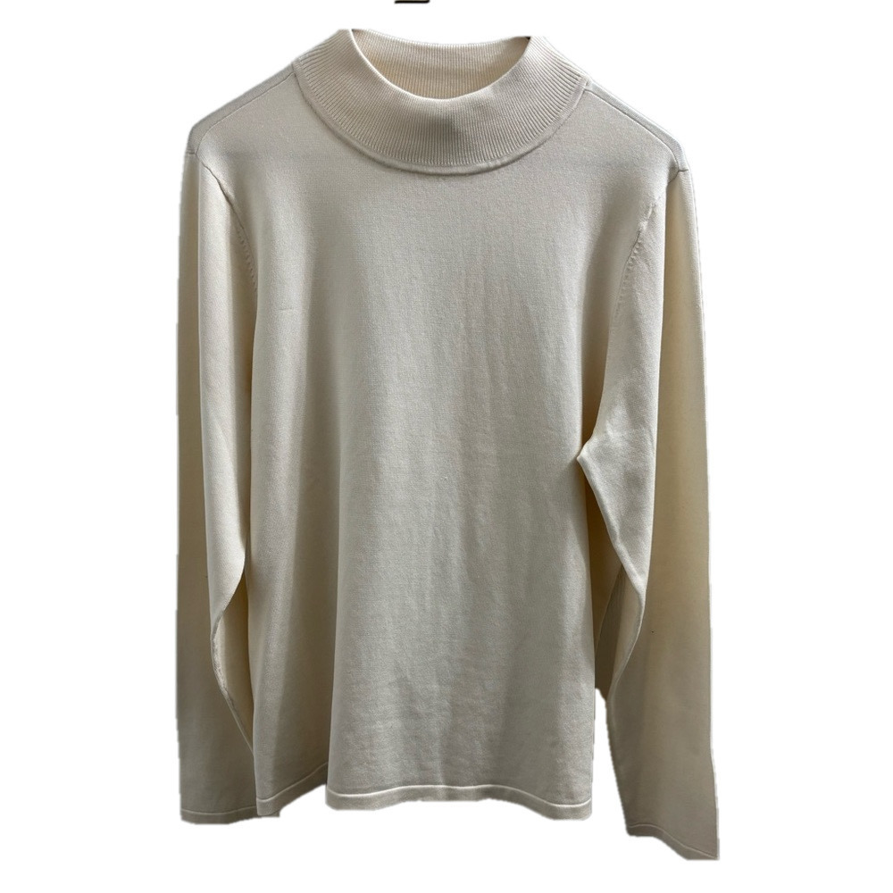 Pendleton Silk Blend Cream mock turtle neck size Large